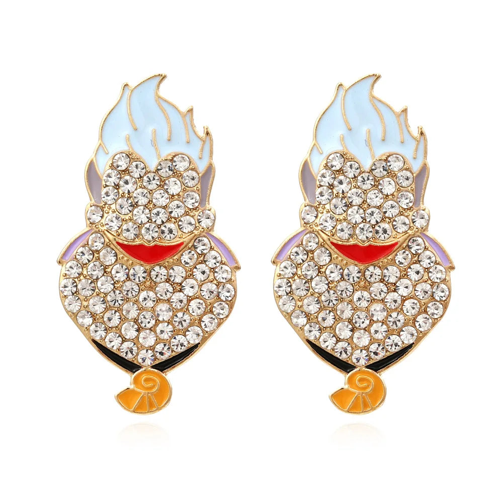 Boo-tiful Bling: Statement Rhinestone Character Earrings for a Spooky Chic Halloween!