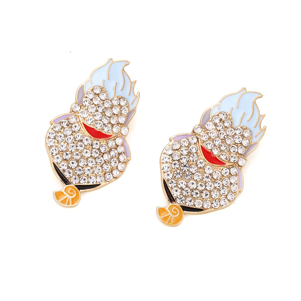 Boo-tiful Bling: Statement Rhinestone Character Earrings for a Spooky Chic Halloween!