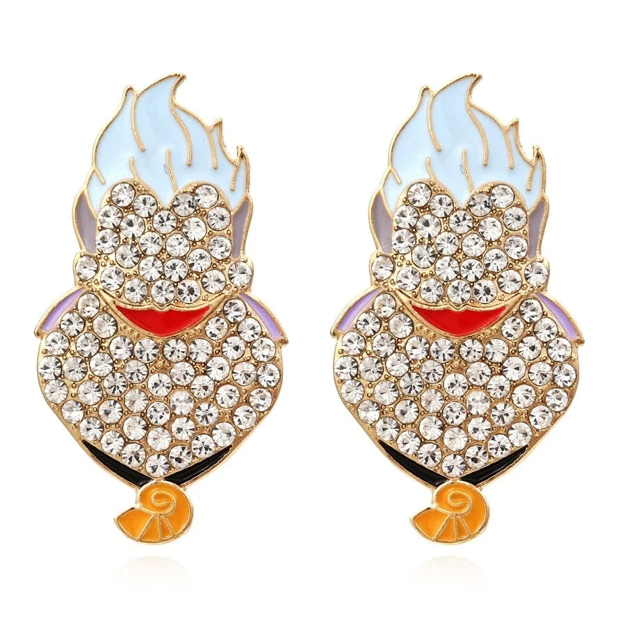 Boo-tiful Bling: Statement Rhinestone Character Earrings for a Spooky Chic Halloween!