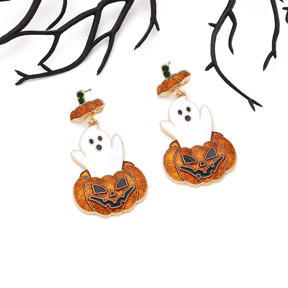 Boo-tiful Bling: Statement Rhinestone Character Earrings for a Spooky Chic Halloween!