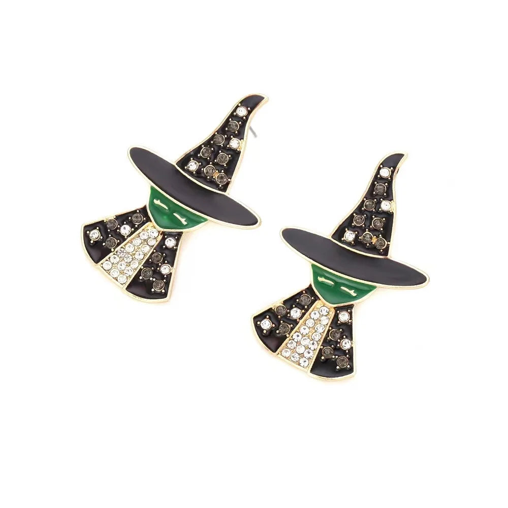 Boo-tiful Bling: Statement Rhinestone Character Earrings for a Spooky Chic Halloween!