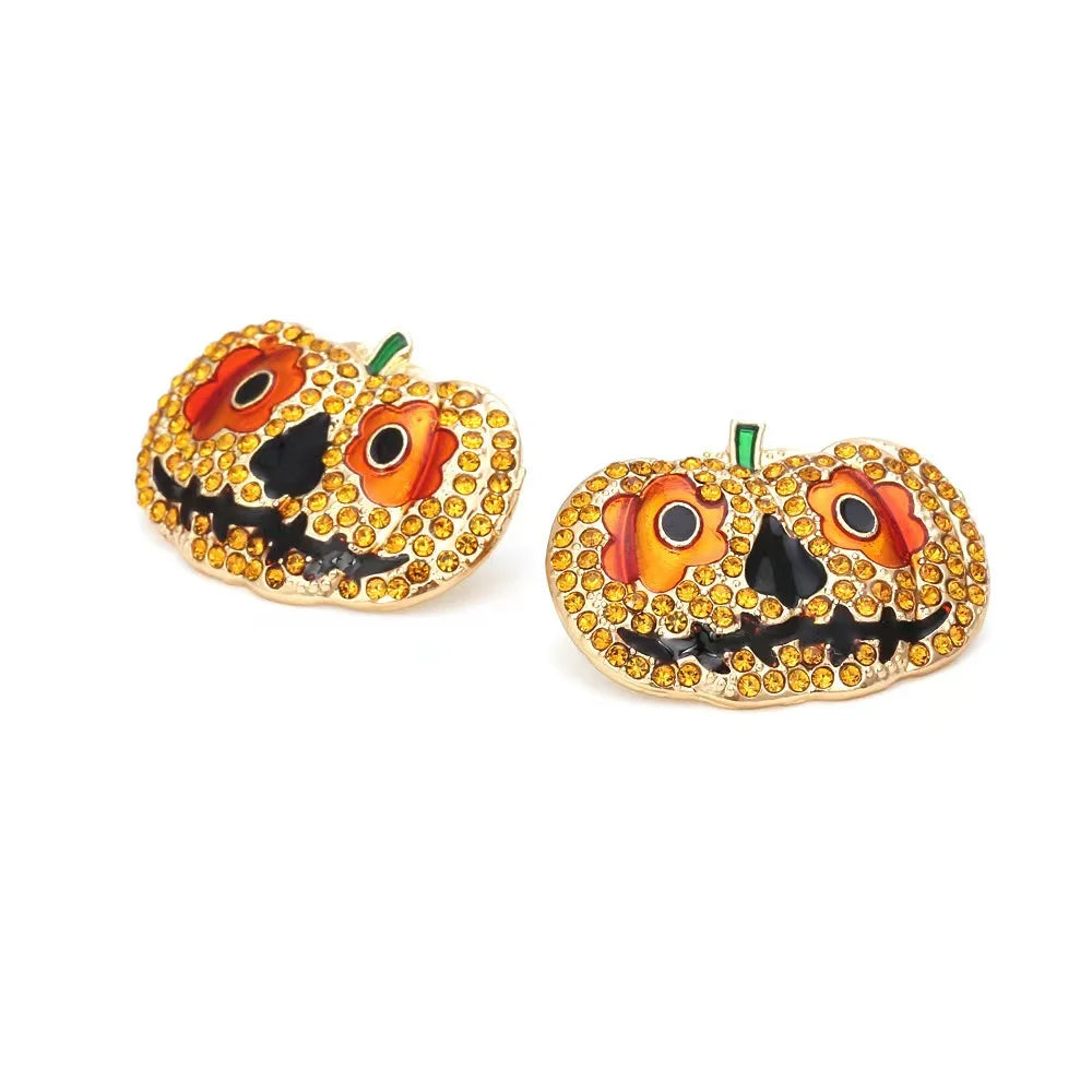 Boo-tiful Bling: Statement Rhinestone Character Earrings for a Spooky Chic Halloween!