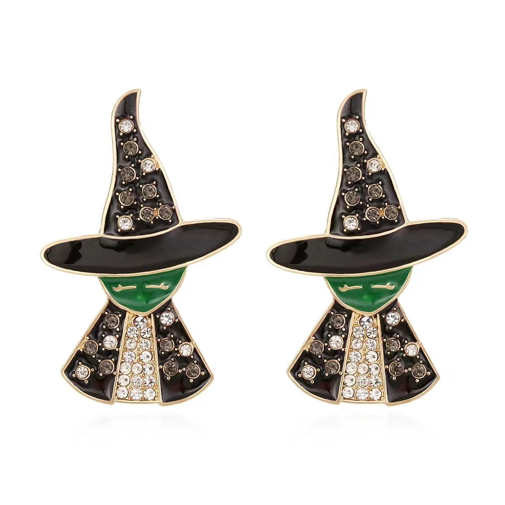 Boo-tiful Bling: Statement Rhinestone Character Earrings for a Spooky Chic Halloween!