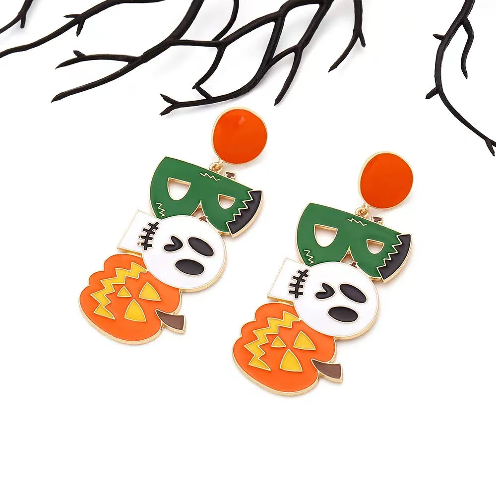 Boo-tiful Bling: Statement Rhinestone Character Earrings for a Spooky Chic Halloween!