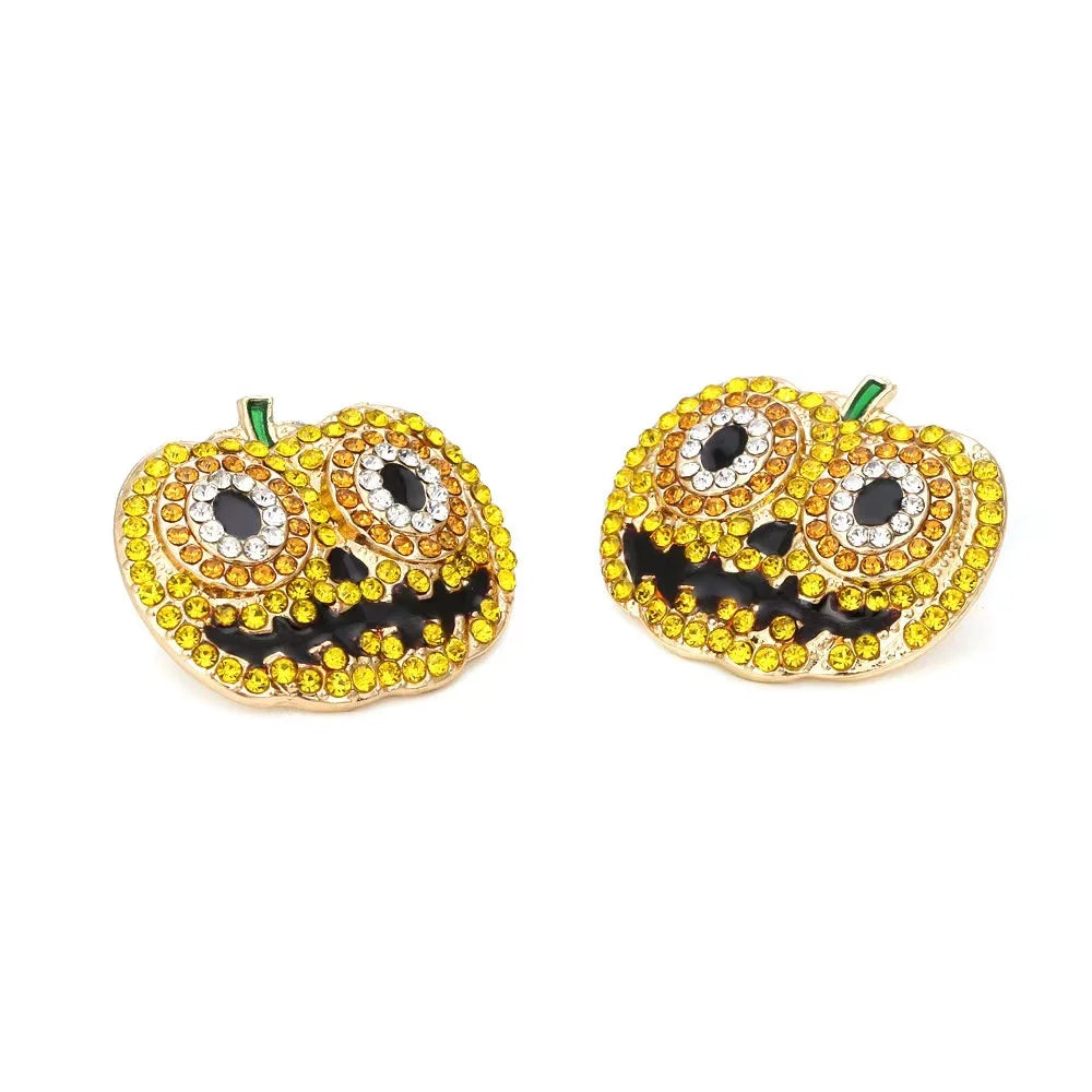 Boo-tiful Bling: Statement Rhinestone Character Earrings for a Spooky Chic Halloween!