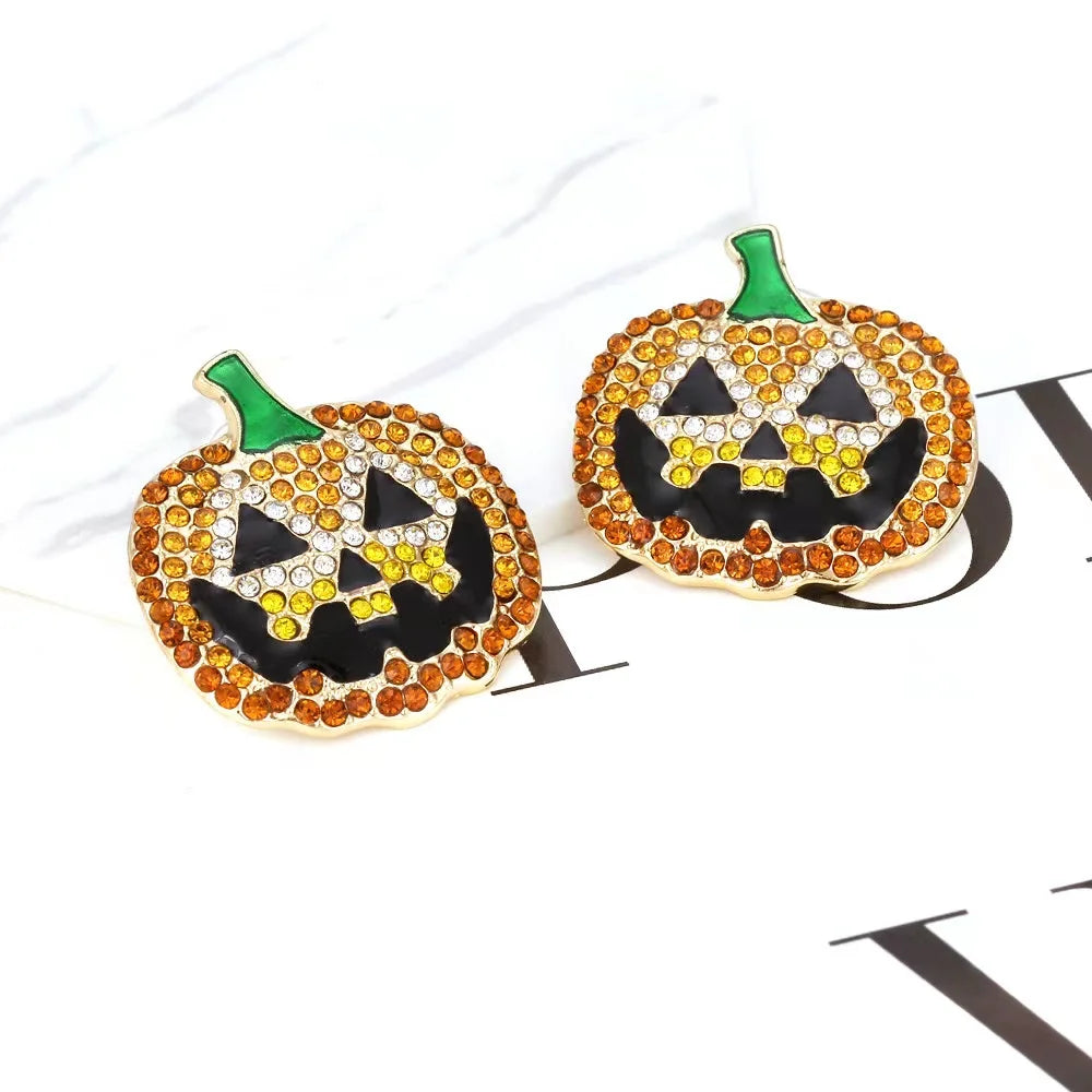 Boo-tiful Bling: Statement Rhinestone Character Earrings for a Spooky Chic Halloween!