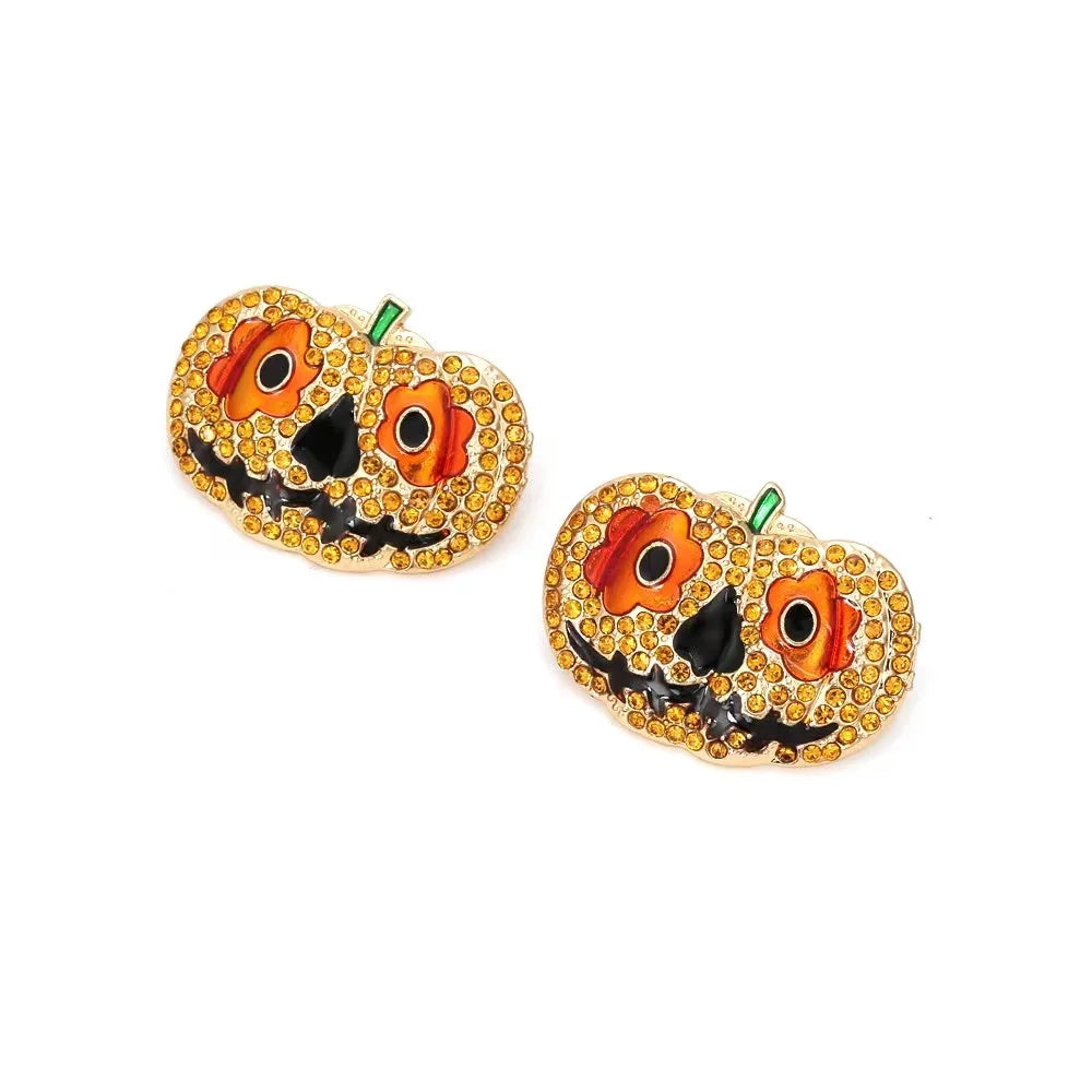 Boo-tiful Bling: Statement Rhinestone Character Earrings for a Spooky Chic Halloween!