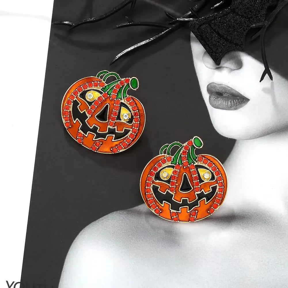 Boo-tiful Bling: Statement Rhinestone Character Earrings for a Spooky Chic Halloween!